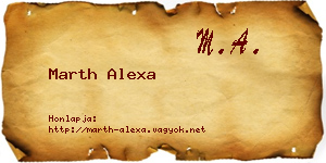 Marth Alexa névjegykártya